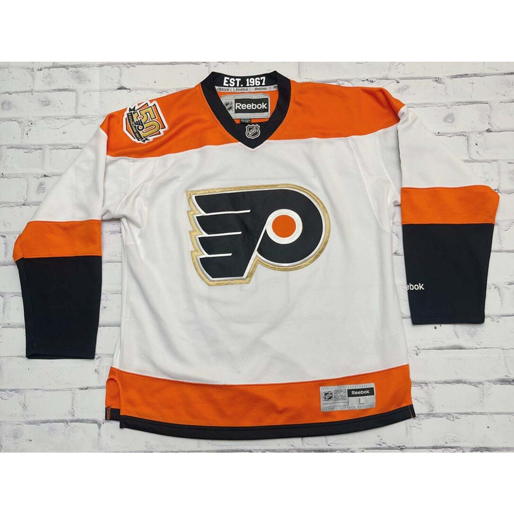 Philadelphia Flyers Jersey Men's Large White Custom Name NHL Hockey Sportswear